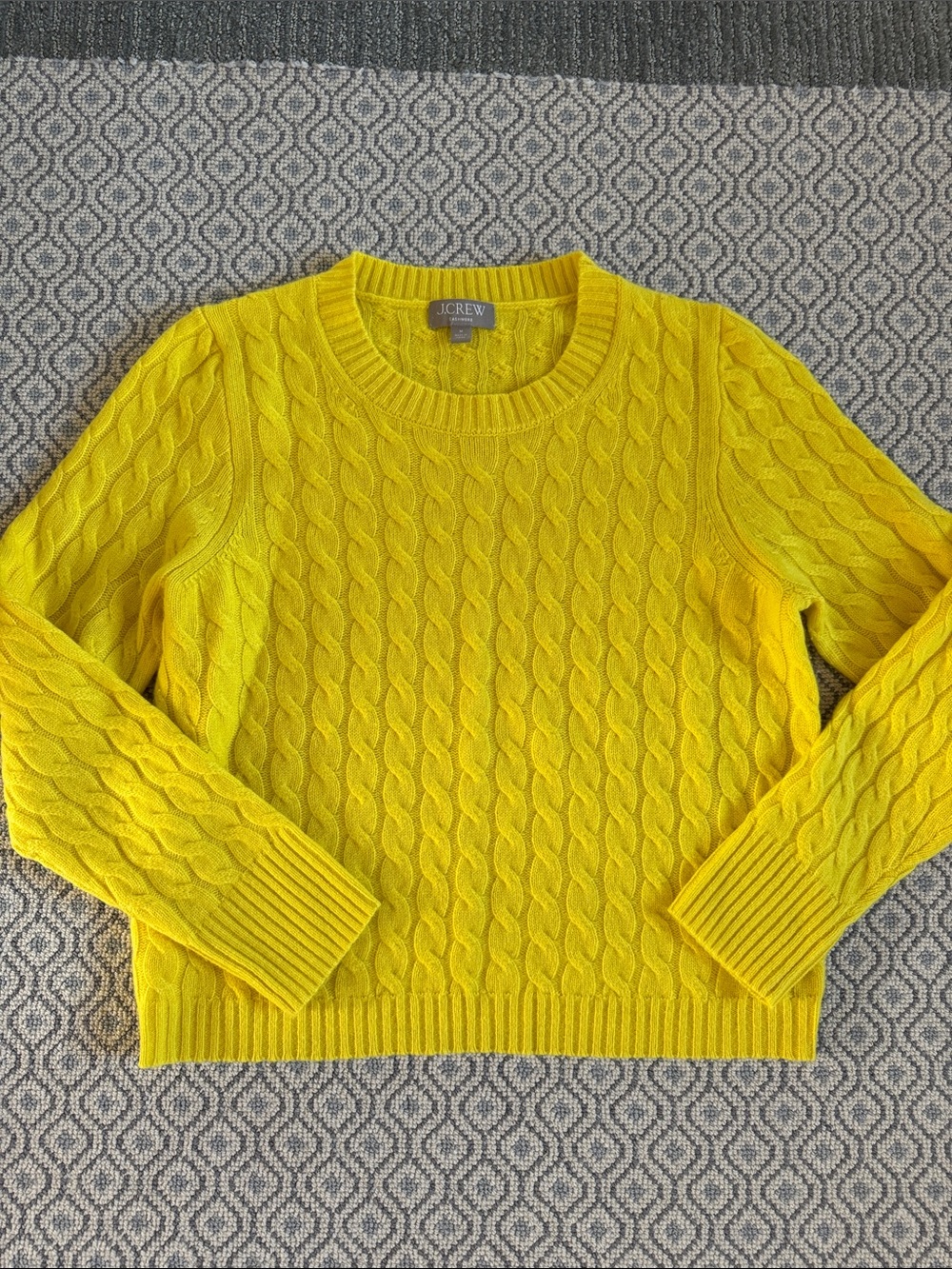 J. Crew Butter Yellow Cashmere Crewneck Sweater